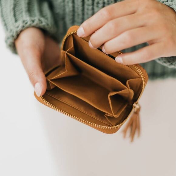 Ava Accordion Zip Around Wallet Brown - Picture 3 of 3